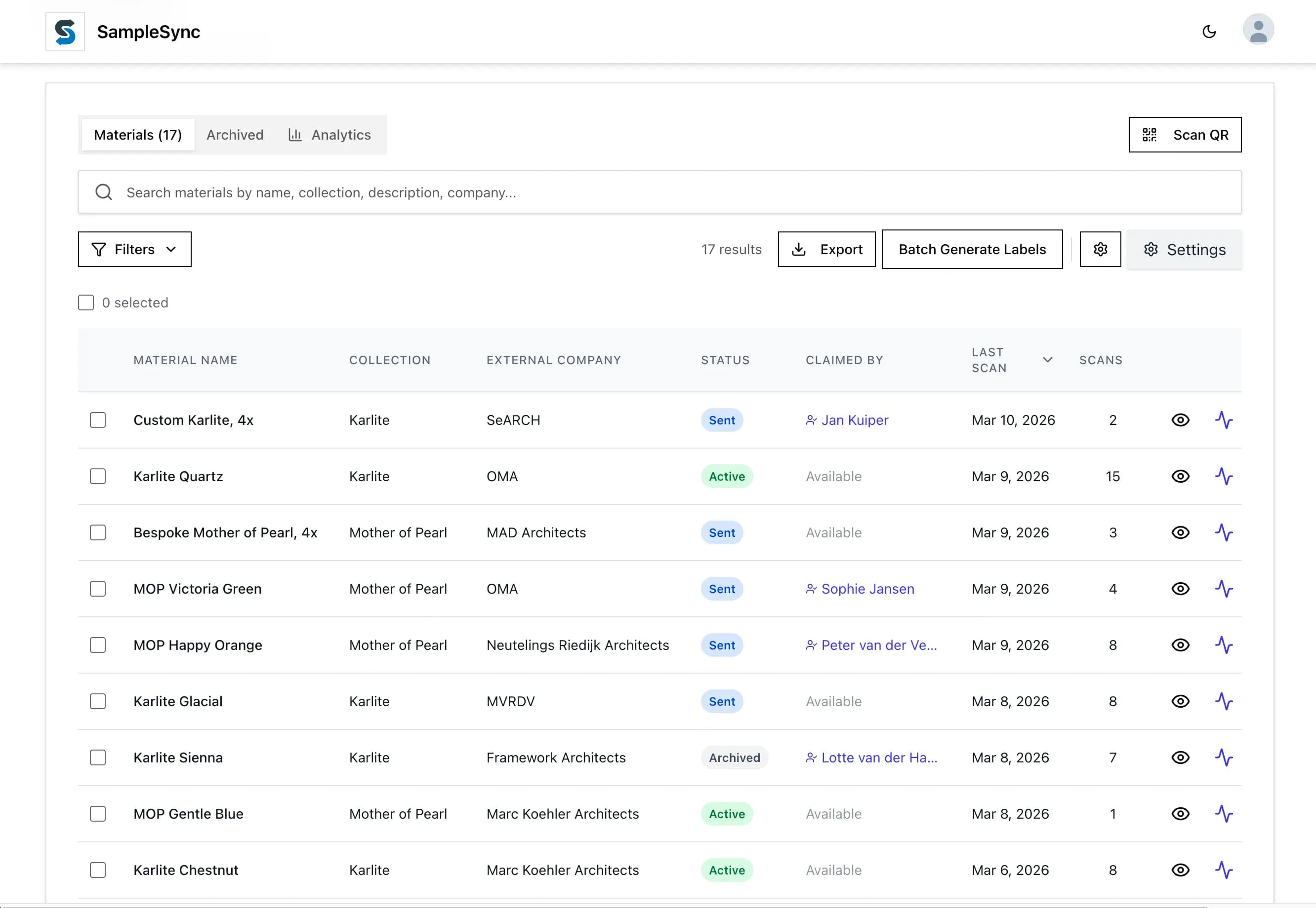 Dashboard screenshot